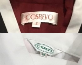 COSREVO製衣装の首元にあるタグ