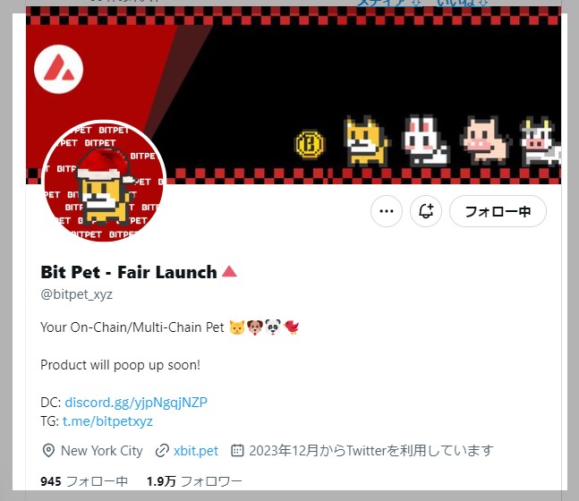 Bit Pet のX(Twitter)トップ画像