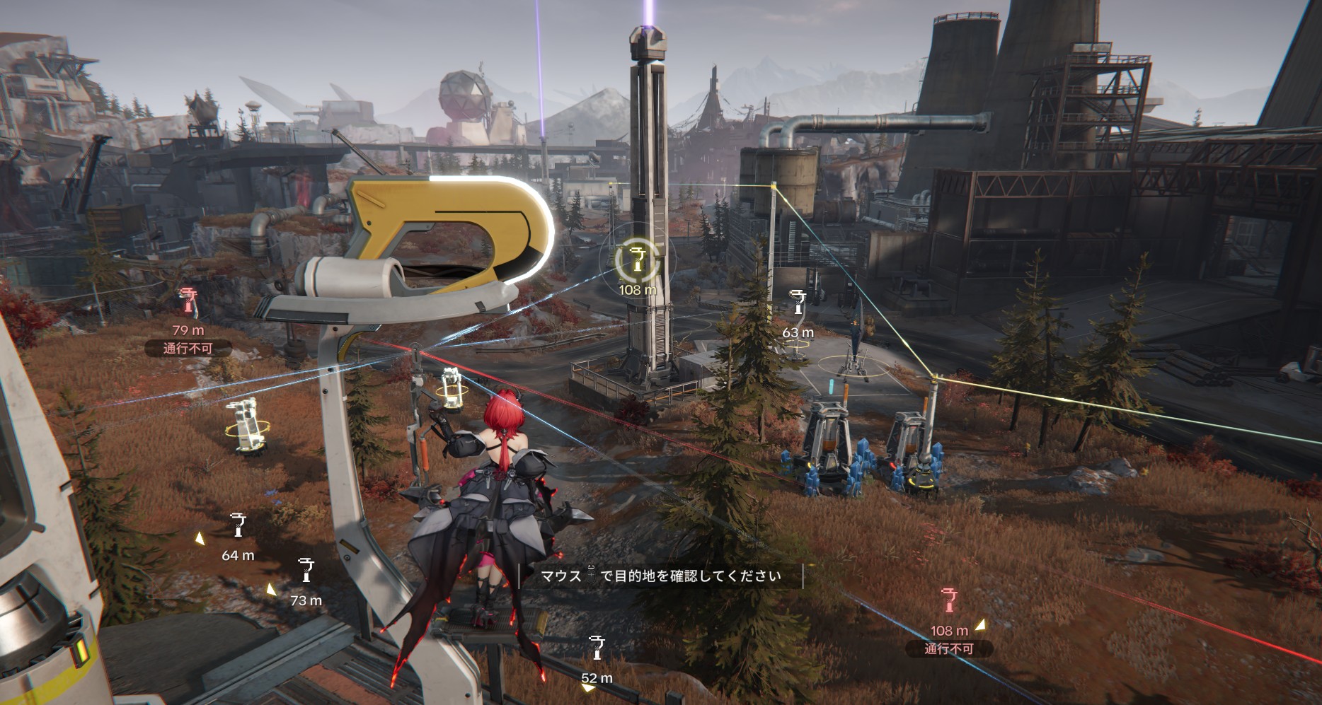 エンドフィールドにおけるエネルギー高地のオススメジップライン(見えない壁の中の高所)