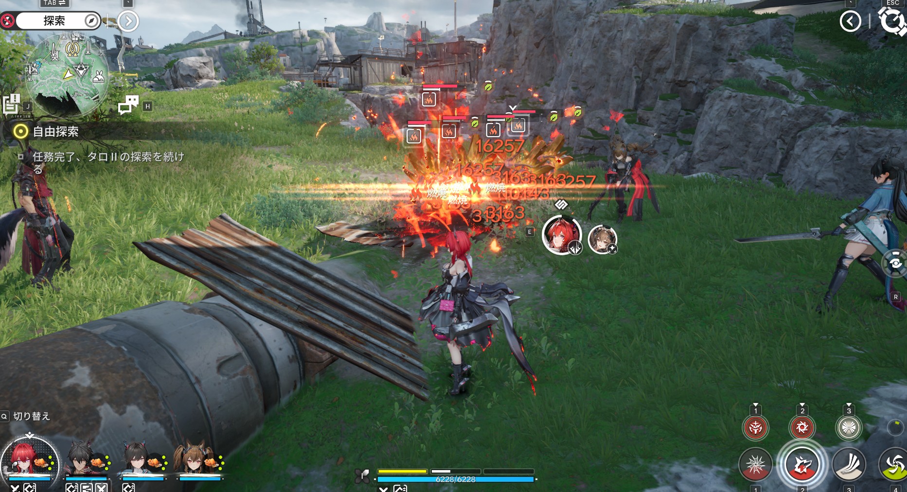 アークナイツ:エンドフィールドでレベル80(武器レベルも80)のウルフガードで燃焼を付与した際の燃焼ダメージ(アーツ強度147)